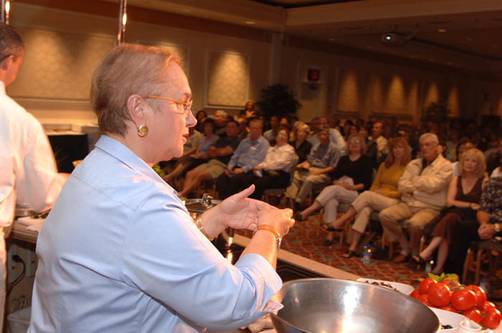 Culinary legend Lidia Bastianich walks a captivated audience through her recipes and techniques at Foxwoods Food & Wine Festival