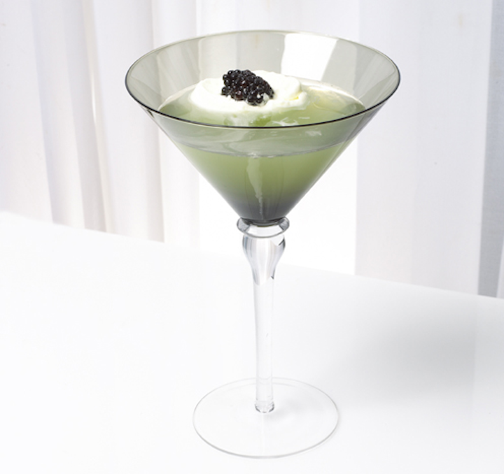 Toronto catering firm Eatertainment serves a 'Blackberry Foam' martini with fresh blackberries, gin or vodka, amaretto liqueur, and a dollop of fresh whipped cream.