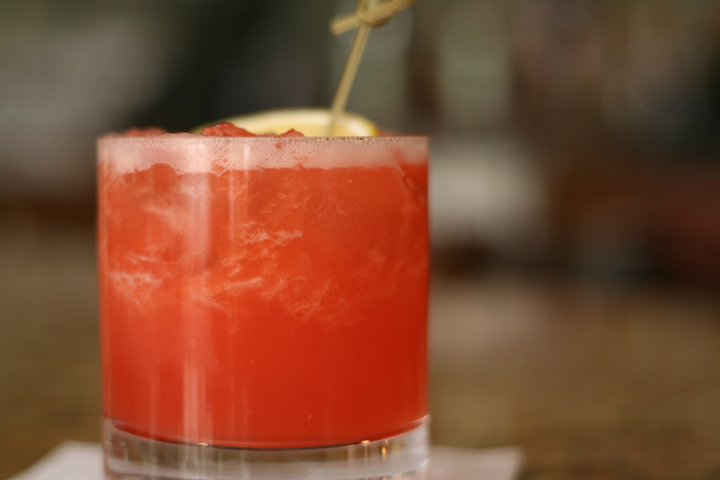 The Hyatt Regency Orlando has a signature cocktail called the 'Mockingbird.' With a holiday-appropriate bright red hue, the drink contains muddled watermelon, organic cucumber vodka, Campari, fresh lemon juice, and house-made simple syrup.
