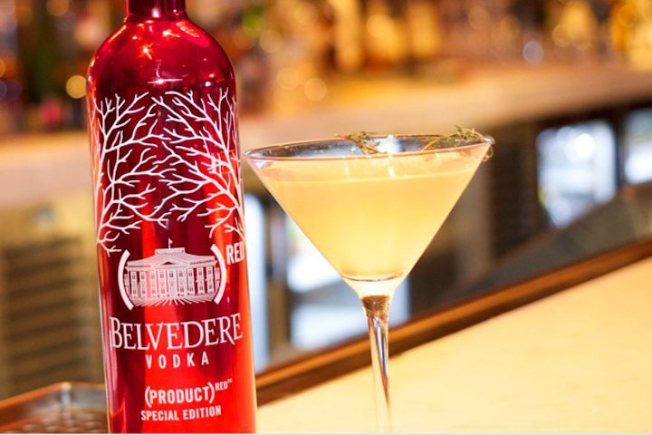 In Los Angeles, SBE Events and Catering shakes up a seasonal cocktail using Belvedere (Red) vodka, apple and lemon juices, simple syrup, and Domaine de Canton, a ginger-flavored liqueur.