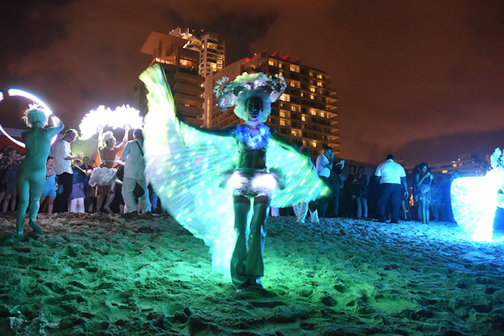 Performers from Circ X entertained guests at the Soho Beach House and White Cube Gallery Beachside Party December 2.