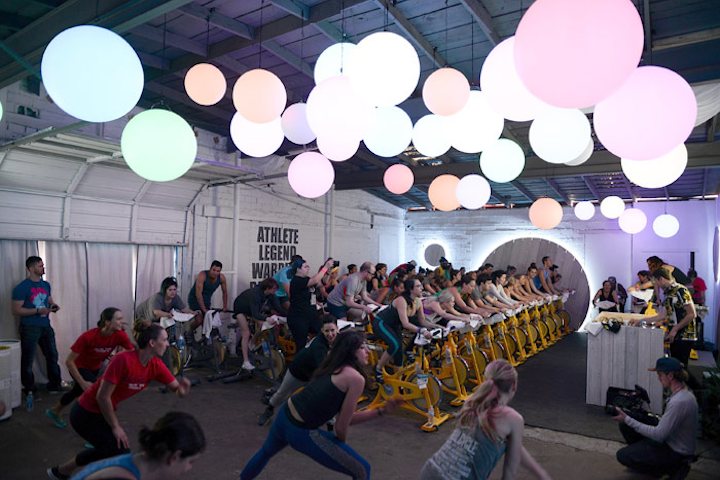 During mornings, the music-focused Spotify House held cycling classes by SoulCycle with a live DJ and simultaneous dance classes.