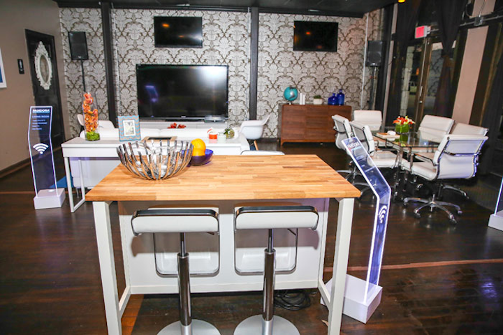 Taking over the Gatsby, Pandora created a meeting-friendly connected home during SXSW Interactive. Produced by Stoelt Productions, the activation included five rooms featuring different devices, including iPad Air, Google Chromecast, and TiVo.