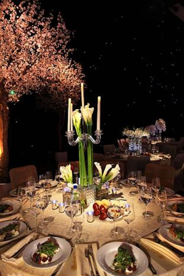 La Premier provided the flowers, which included arrangements of white calla lilies.