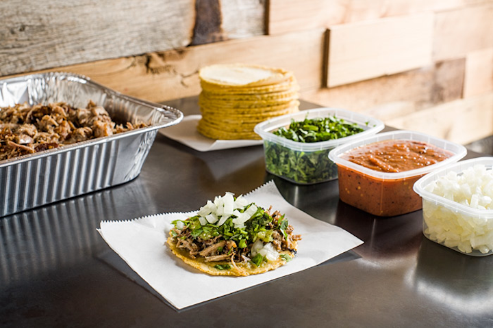 Build-your-own tacos with fresh tortillas and assorted fillings, including carne asada, carnitas, and mushroom, plus toppings and sides, by Otto's Tacos in New York