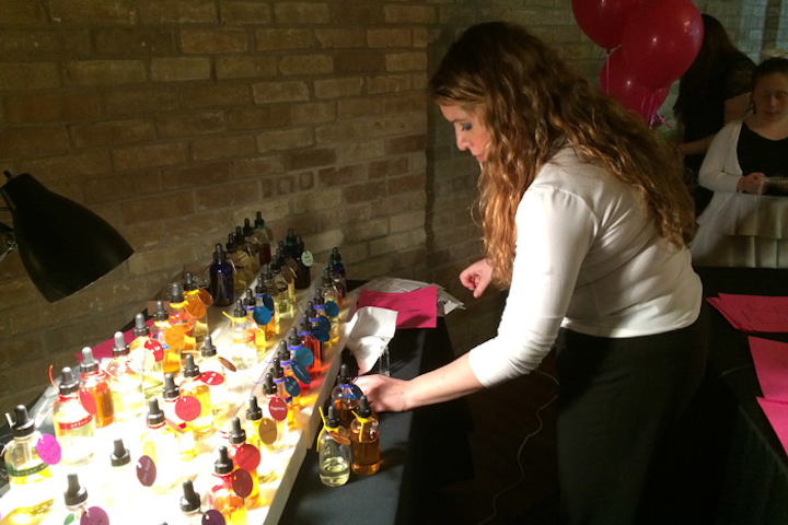 Dallas-based Scentsation offers a two-hour create-a-scent event for corporate groups, which features a lesson on as many as 15 blends, describing their emotions, characteristics, and ingredients. Afterwards, participants make and name their signature scents. For a more intense teambuilding experience, the custom fragrance company also offers a similar event in a half- or full-day format. First, a master perfumer provides a brief history of exotic fragrances and essential oils. Then, in a head-to-head challenge, teams produce fragrances that will capture a target market, including naming the perfume and choosing the brand packaging. Pricing for the events is based on location, size of group, dates, and times, and is available only in Texas for 10 to 500 participants. Perfume oil rollers with custom labeling, a bottle charm, and pouch cost $7; larger spray perfumes and lotions, $12 each.