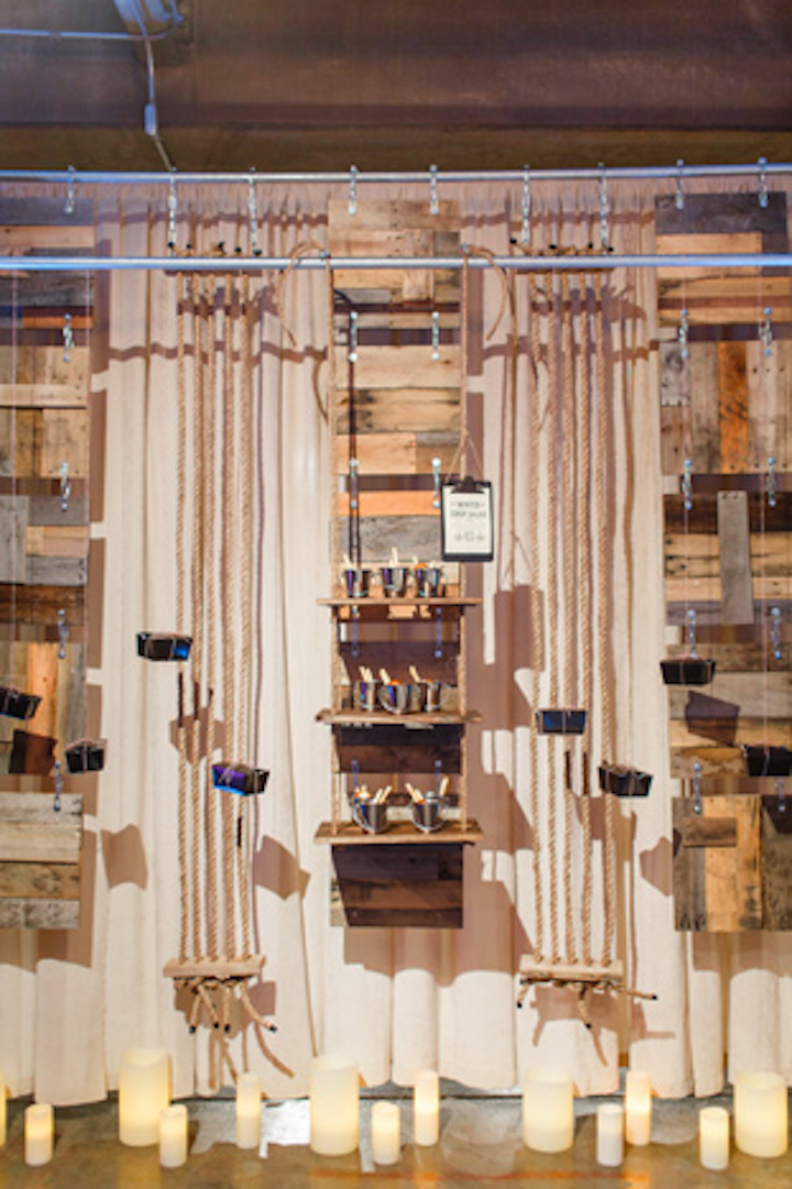 For the bread-and-salad course of a JDK Group-designed private party in York, Pennsylvania, guests grabbed pails of breadsticks and artisanal breads and snipped off their salad boxes, which hung from twine.