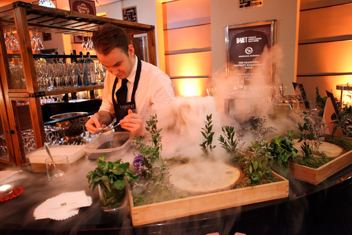 The Steampunk-theme gala took place at the Carlu in Toronto on March 4. The evening featured a unique bar sponsored by digital marketing agency Ecentricarts. “Modernist Cocktails,” prepared by Barchef, included a concoction called the 'Steampunk Snow.” The drink was made with elderflower “snow,” cubes of black licorice, basil sprouts, gin and chamomile, violet gel, and aromatics of grapefruit.