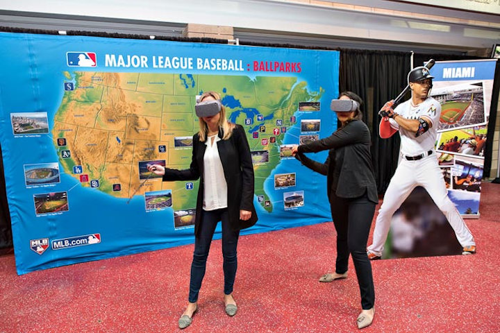 Given the location of the closing night event, M.L.B. sponsored a virtual-reality gaming station where guests could don a Google Dream viewer to play the new Major League Baseball Home Run Derby game.