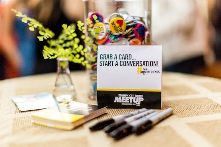 Upon entering the meet-ups, attendees are encouraged to “grab a card, start a conversation” as an icebreaker. Questions included “What would you do if you were not afraid?” and “How do you practice self-acceptance in your life?”