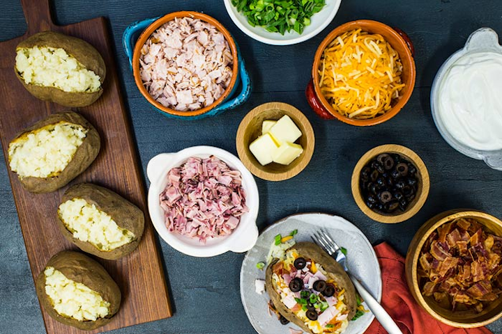 For a winter-inspired catering idea, McAlister’s Deli, which was more than 400 restaurants across the country, offers comfort food-focused catering options including a D.I.Y. baked potato bar that offers a variety of toppings.