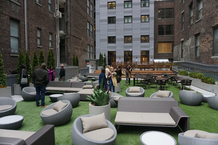 The SkyLawn, located on the third floor of the Embassy Suites Midtown Manhattan, is slated to open this month. The landscaped space covers 5,560 square feet and holds 200 guests. The venue, with its garden-like atmosphere and handcrafted cocktails, is available for large events or can be partially reserved for groups as large as 40. Amenities include audiovisual capabilities and seating, as well as custom floral arrangements and catering menus.