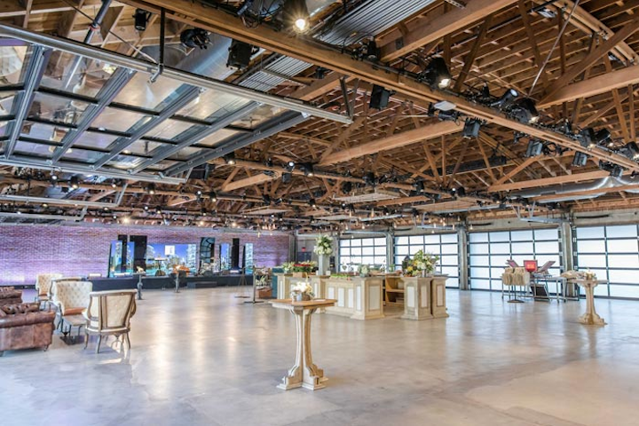 Located in Downtown L.A.’s Fashion District, City Market Social House is a new contemporary warehouse event space that spans 12,000 square feet. In addition to in-house audiovisual capabilities and event production services, the venue has a kitchen with customized catering from Wolfgang Puck Catering. The space can hold 350 people for weddings, 500 for banquets, 800 for concerts or fashion shows, or 1,000 for receptions. There's also 3,500 square feet of outdoor courtyard space and a green room. The venue officially opened in April.