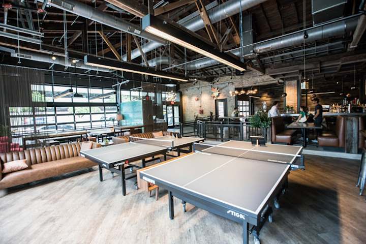 Spin, the ping-pong restaurant and bar with locations nationwide, debuted in Austin in late May. The downtown space spans 9,000 square feet with 14 Olympic-style ping-pong tables. At the center of the massive open room is the center court with stadium-style seating. Tucked to the side is a small patio with a ping-pong table and a private room with musical icon murals. The menu offers Austin-specific cocktails and dishes such as Pork Jack tacos and the Muddy Waters drink.