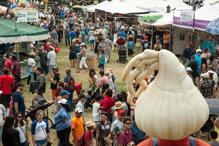 #1 Food, Wine & Restaurant Industry Event Garlic gets a bad rap because gothic writers decided it stinks enough to ward off vampires, but all of that is forgotten at the Gilroy Garlic Festival. More than 100,000 visitors indulge in traditional garlic fare—like garlic fries—to more esoteric items like garlic mule cocktails and garlic ice cream. Plus, all of the garlic served is grown in California, much of it in Gilroy, the “Garlic Capital of the World.” It may be 80 miles south of San Francisco, but this 40-year-old festival is so beloved in the area that transit officials even created a special Caltrain shuttle route to service the event. Next: July 2019