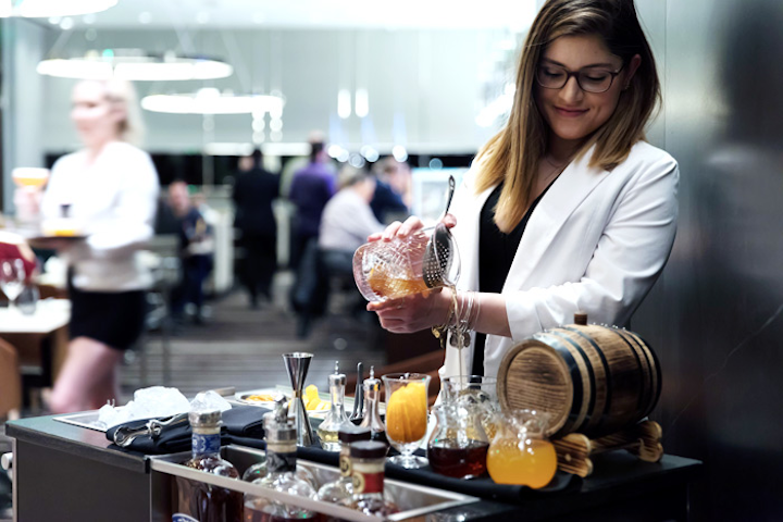 Wolfgang Puck Fine Dining Group recently expanded its cocktail cart program to Lupo and Cucina, the company’s Italian eateries. The interactive, tableside service for private events, which originated at Cut by Wolfgang Puck with three variations of the Old Fashioned, now offers barrel-aged cocktails with a modern twist. At Lupo, guests can enjoy Limoncello cocktails. At Cucina, the cart offers barrel-aged Negronis and Boulevardiers. Pricing is available upon request.