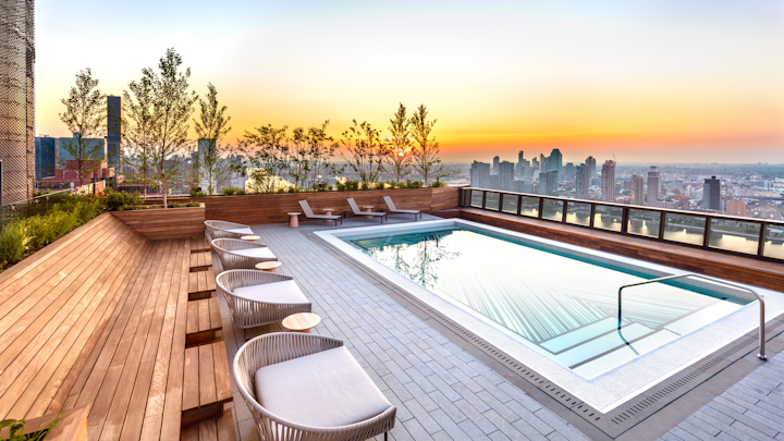 The Sentry, a members-only rooftop pool club, opens May 23 at the American Copper Buildings in Murray Hill in New York. Managed by Parched Hospitality Group, the venue will hold more than 200 guests, with a pool that can be converted into a Jacuzzi for private events. The venue also will have a day menu and night menu with Australian-Asian cuisine, helmed by chef Brent Hudson of New York-based café Hole in the Wall. The club will offer morning yoga classes, pool meditation, and guided astronomy sessions.