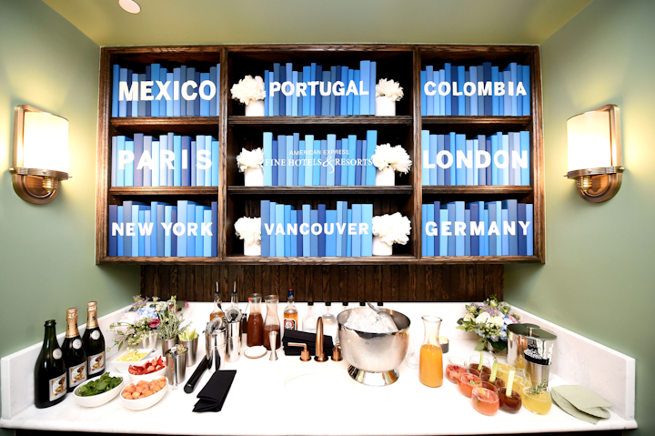 To celebrate the newest benefits for the company’s Fine Hotels & Resorts program, American Express Travel held an event on May 30 at the Beekman hotel in New York. The name of the program and cities with hotels where card members can use their benefits were displayed in a blue bookshelf installation. Momentum Worldwide produced the event.