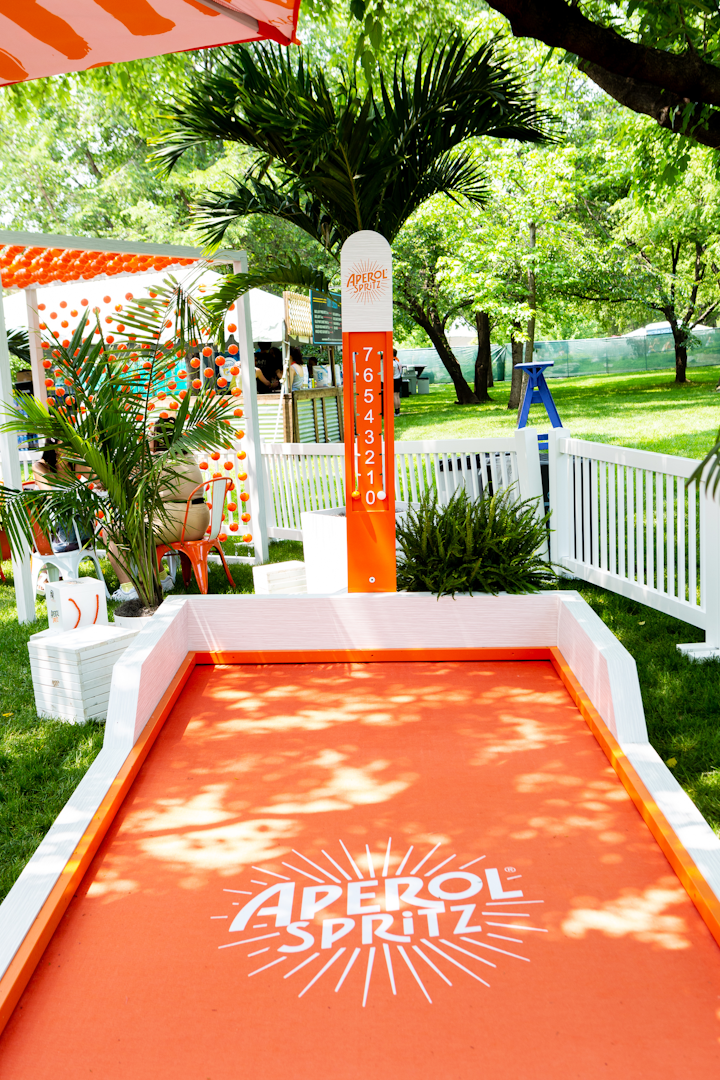 Activities for guests included branded bocce ball.