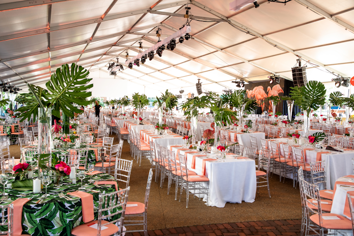 The 2019 ball was dubbed “A Feathered Affair” and featured decor inspired by flamingos. (Some guests’ pink outfits followed suit.) Offering dinner, dancing, and a sprawling silent auction—not to mention carousel rides—the whimsical evening raked in $980,000 and drew 700 guests. Next: July 10, 2020