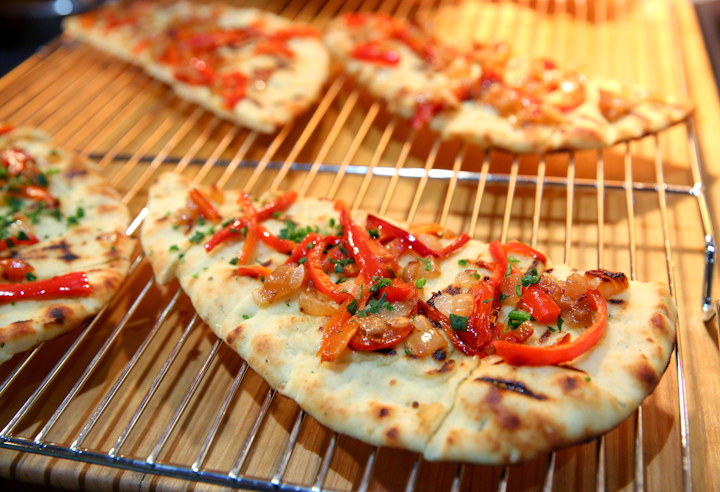 The Recording Academy's official after-party, known as the Grammy Celebration, takes place at the Los Angeles Convention Center immediately following the Grammy Awards. The North Africa-inspired menu will include grilled garlic naan (pictured).