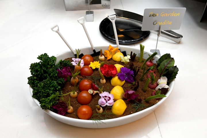 The Recording Academy and Levy Restaurants have also released details about catering for the award show itself, which is being led by the Staples Center's in-house catering team. Highlights include a zen garden crudité made with pumpernickel dust, edamame Boursin mousse, and baby market vegetables.