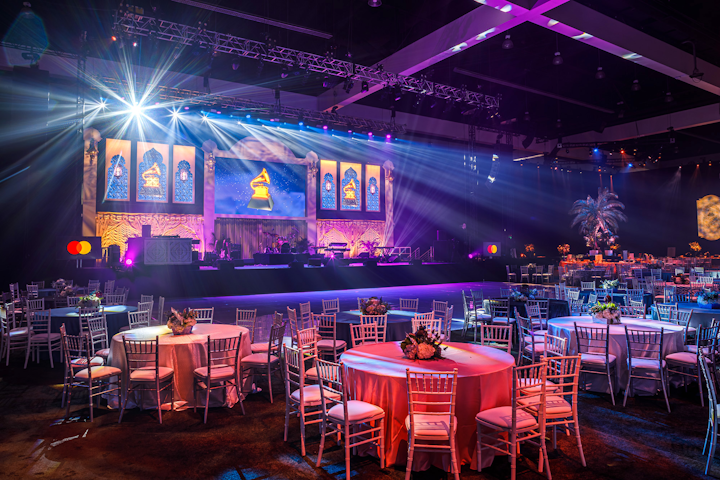 The first stop of the evening for many party-hoppers is the Recording Academy's official after-party, known as the Grammy Celebration. Held at the Los Angeles Convention Center immediately following Sunday’s award show, the 5,000-attendee event was produced by Branden Chapman, executive in charge of production and chief business development officer of the Recording Academy, along with Angel City Designs, which handled design, decor, and logistics.