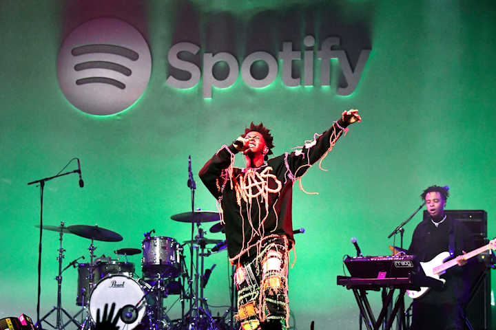 Spotify hosted its fourth annual Best New Artist party on Thursday night at the Lot Studios in West Hollywood. The evening featured performances from all eight Best New Artist Grammy nominees, including Lil Nas X (pictured), Lizzo, Black Pumas, and eventual winner Billie Eilish. DJ D-Nice also entertained the crowd. An ever-changing lighting display created unique backdrops for each performance.