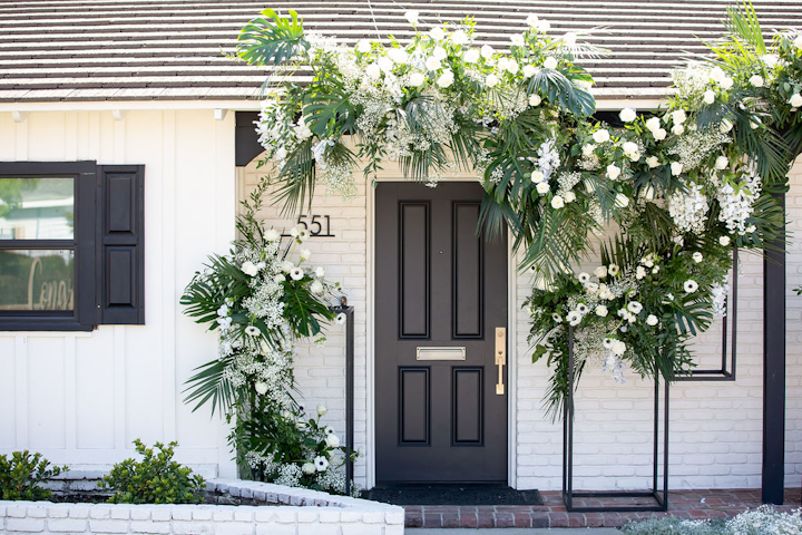 The pop-up had a black, white, and metallic color palette to complement the house's design.