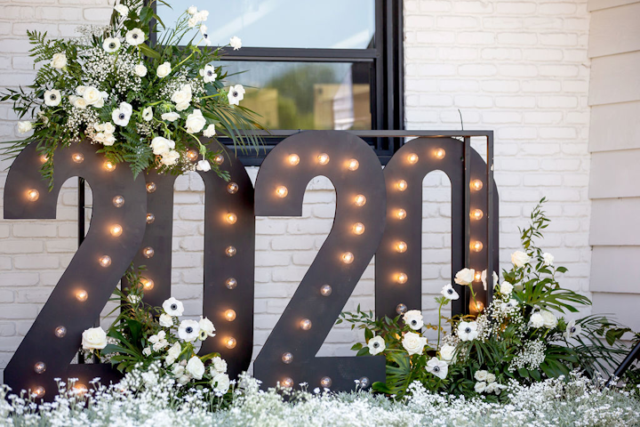 Custom-made marquee letters honored the class of 2020. Along with Rembac, the pop-up was spearheaded by event designer Shawna Yamamoto, whose own son is graduating this year.