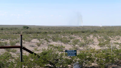 Salty water spewed out of the earth in Reeves County, Texas for weeks during October 2024. This geyser, one county over from Pecos County, was eventually plugged.