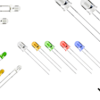 A through-hole LED indicator with a built-in resistor for 12 VDC applications from VCC.
