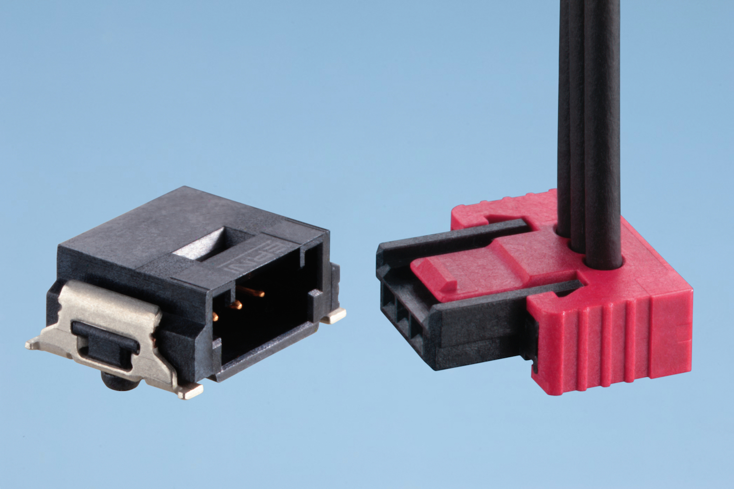 The single row, wire-to-board MiniBridge Koshiri connector from ERNI Electronics.