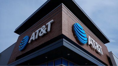 An AT&T retail location is shown in Willow Grove, Pa., Thursday, Feb. 22, 2024.