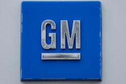 A GM logo is shown at the General Motors Detroit-Hamtramck Assembly plant in Hamtramck, Mich., Jan. 27, 2020.