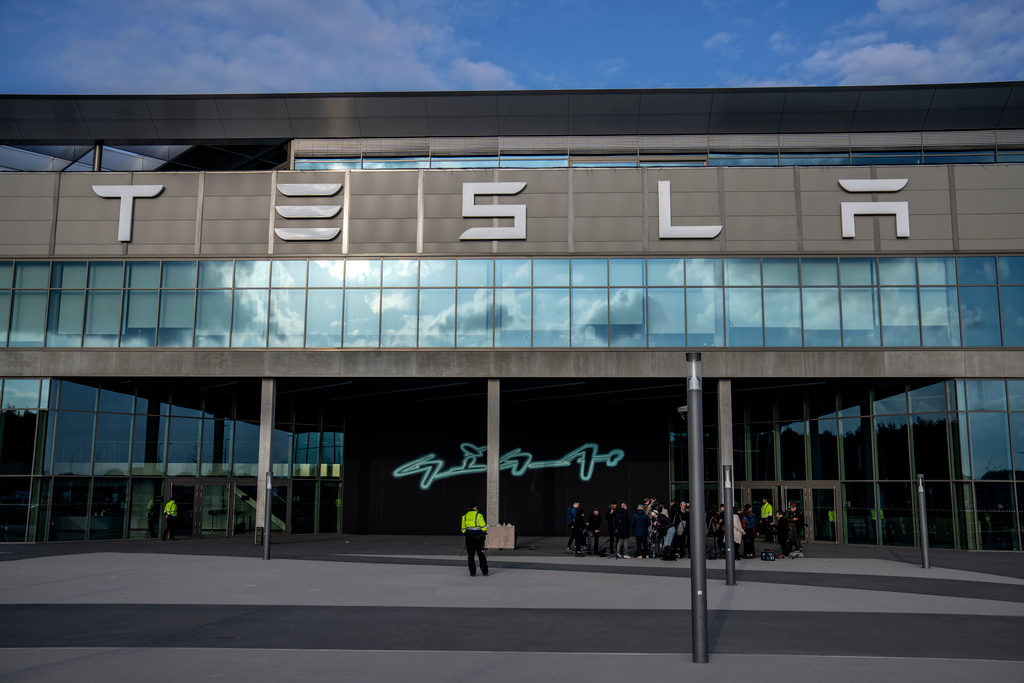 A general view of the Tesla Gigafactory for electric cars in Gruenheide near Berlin, Germany, Tuesday, March 5, 2024.