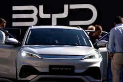 Visitors check the China made BYD ATTO 3 at the IAA motor show in Munich, Germany, on Sept. 8, 2023.