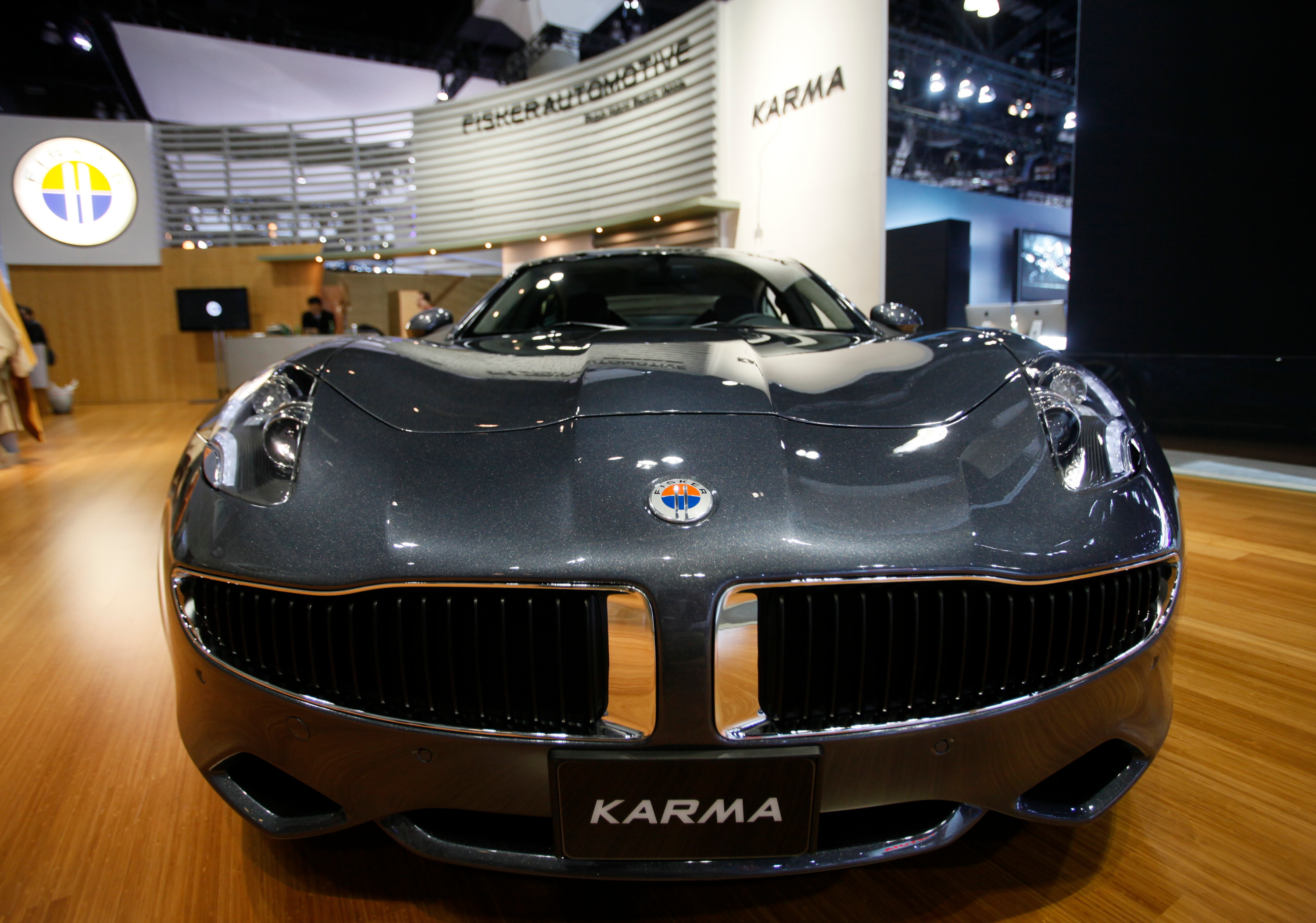 Fisker Automotive's Fisker Karma, a sports luxury plug-in hybrid car, is displayed at the 2010 Los Angeles Auto Show in Los Angeles, Cal, Nov. 18, 2010.