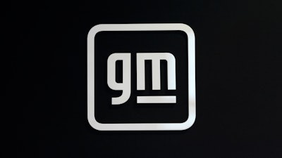 A General Motors logo is shown April 24, 2024, in Detroit.