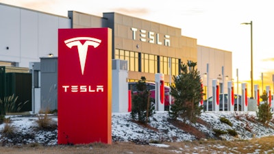 A Tesla service center in Spokane, Washington.