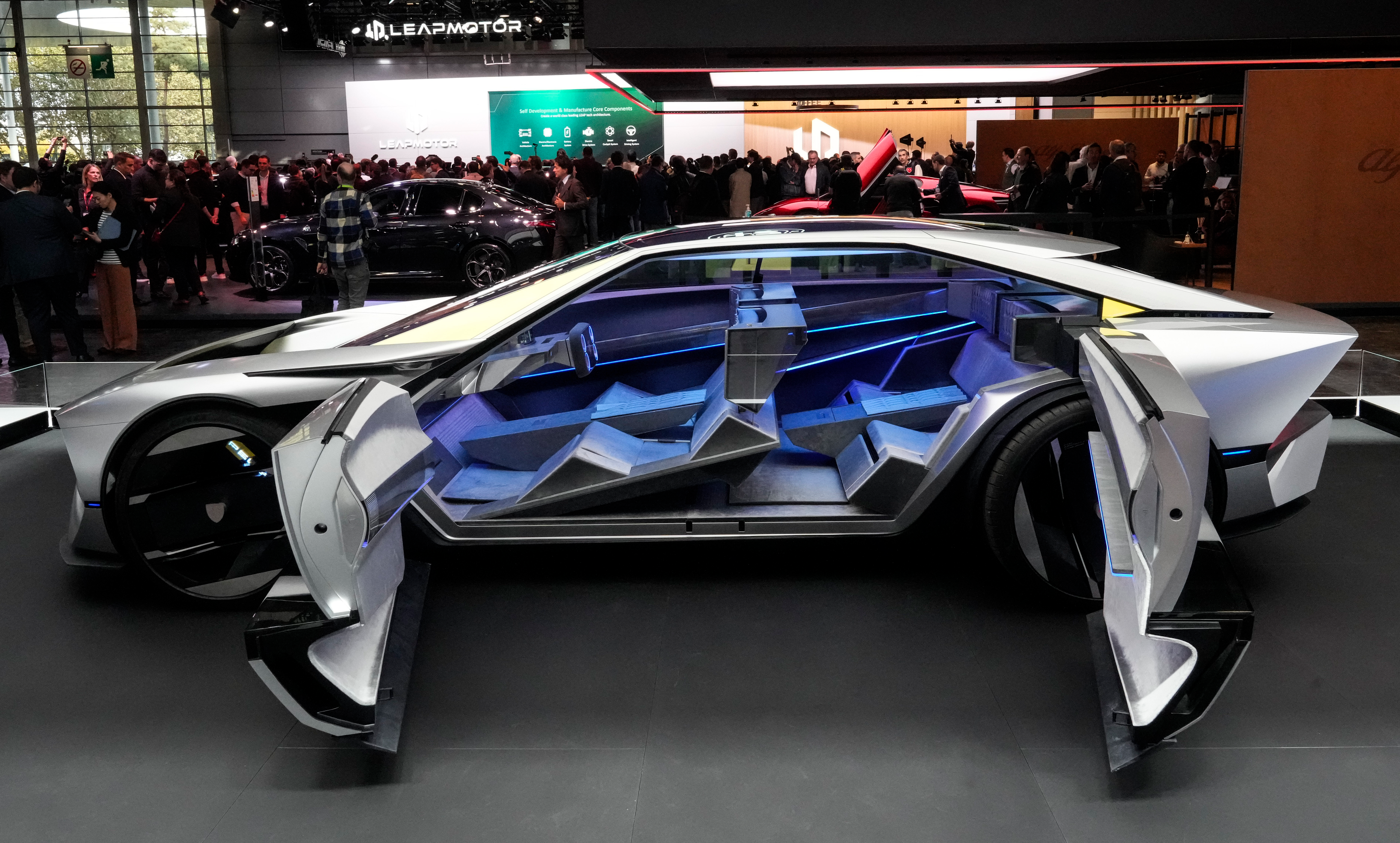 The Peugeot Hypersquare is presented at the Paris Auto Show, in Paris, Monday, Oct. 14, 2024.