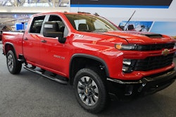 A 2024 Chevrolet Silverado 2500 HD Custom truck is shown at the Pittsburgh International Auto Show in Pittsburgh, Feb. 15, 2024.