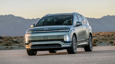 This undated photo provided by Hyundai shows the 2026 IONIQ 9 electric SUV.