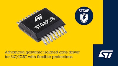 STMicroelectronics’ STGAP3S advanced galvanically isolated gate drivers.