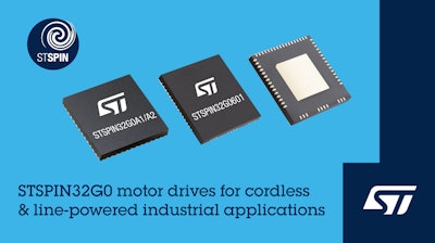 The new STSPIN32G0 series of motor drivers.