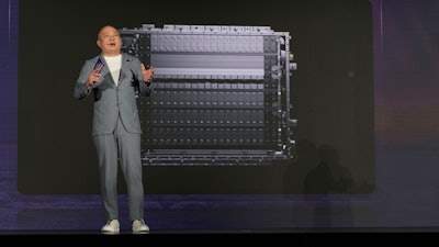 Gao Huan, CTO of CATL's China E-car Business, introduces the latest Freevoy Super Hybrid Battery from Chinese battery manufacturer Contemporary Amperex Technology (CATL) during a launch event in Beijing, Thursday, Oct. 24, 2024.