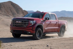 This photo provided by GMC shows the 2025 GMC Sierra AT4X, an all-terrain-themed trim that comes standard with a 305-horsepower turbocharged diesel engine.