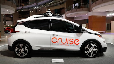 Cruise AV, General Motor's autonomous electric Bolt EV, is seen on Wednesday, Jan. 16, 2019, in Detroit, Mi.