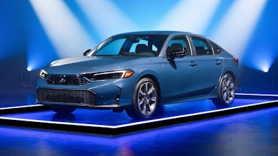 This photo provided by Edmunds shows the 2025 Honda Civic. The hybrid version of the Civic is the Edmunds Top Rated Car for 2025 thanks to its upscale feel and excellent fuel economy.