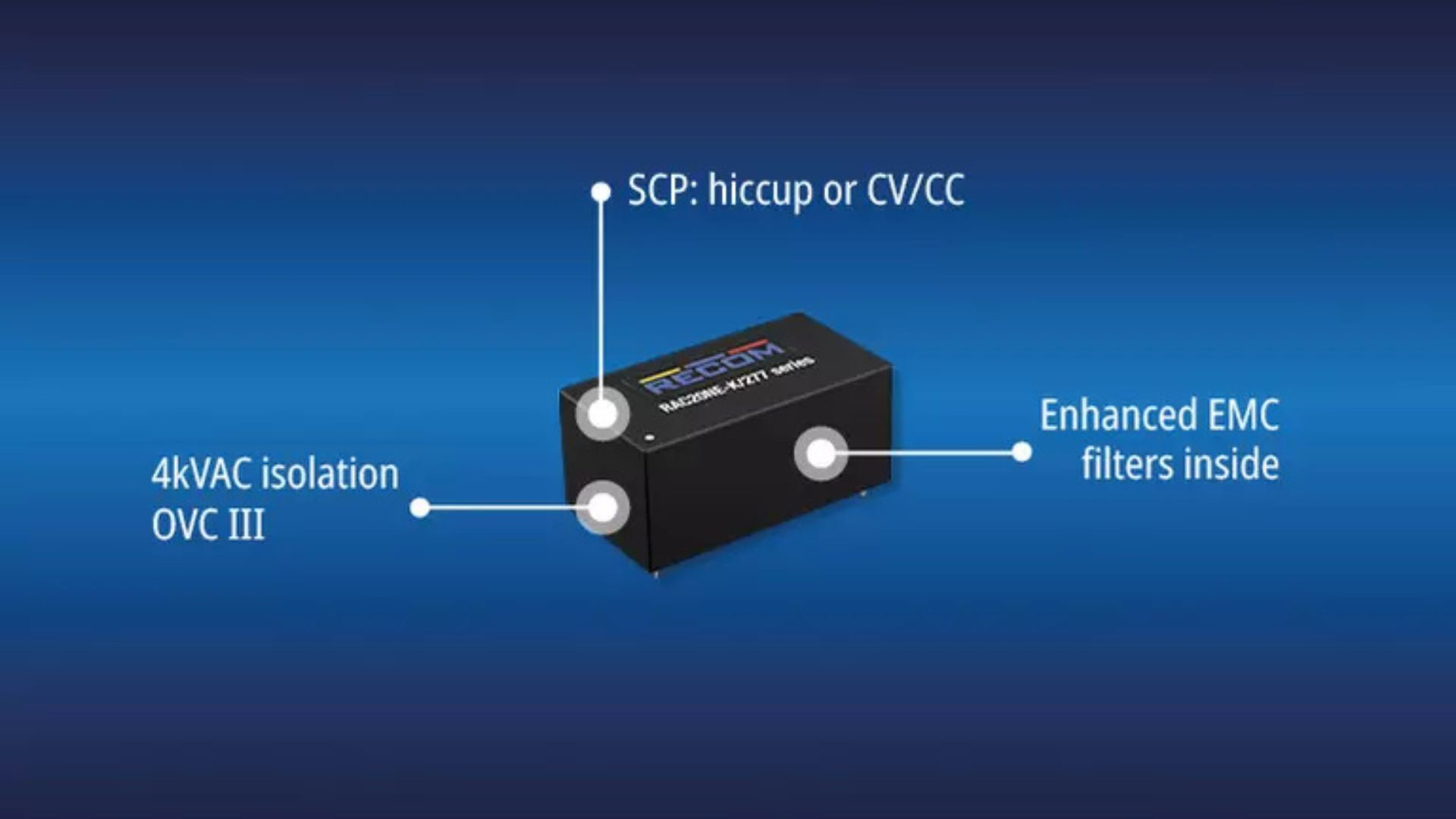 Recom AC/DC power supply.
